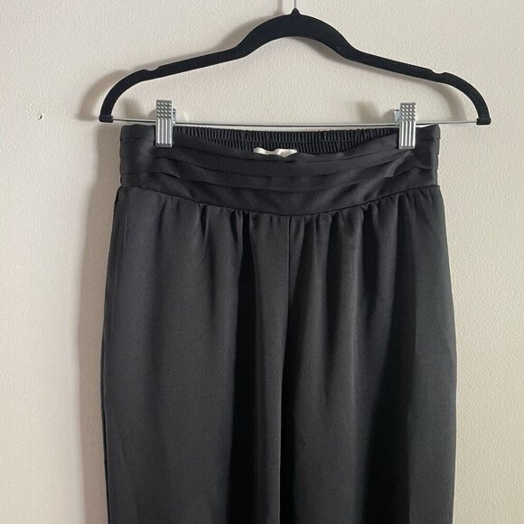 Abercrombie & Fitch Women S Black Satin Ultra High Rise Button Cuff Joggers Pant - Picture 3 of 10